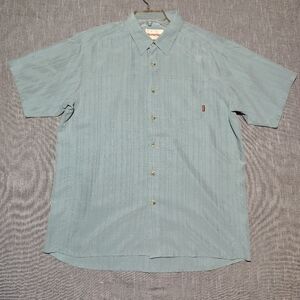Simms Shirt Size Large Blue Long Haul Short Sleeve Button‎ Down Casual Fishing